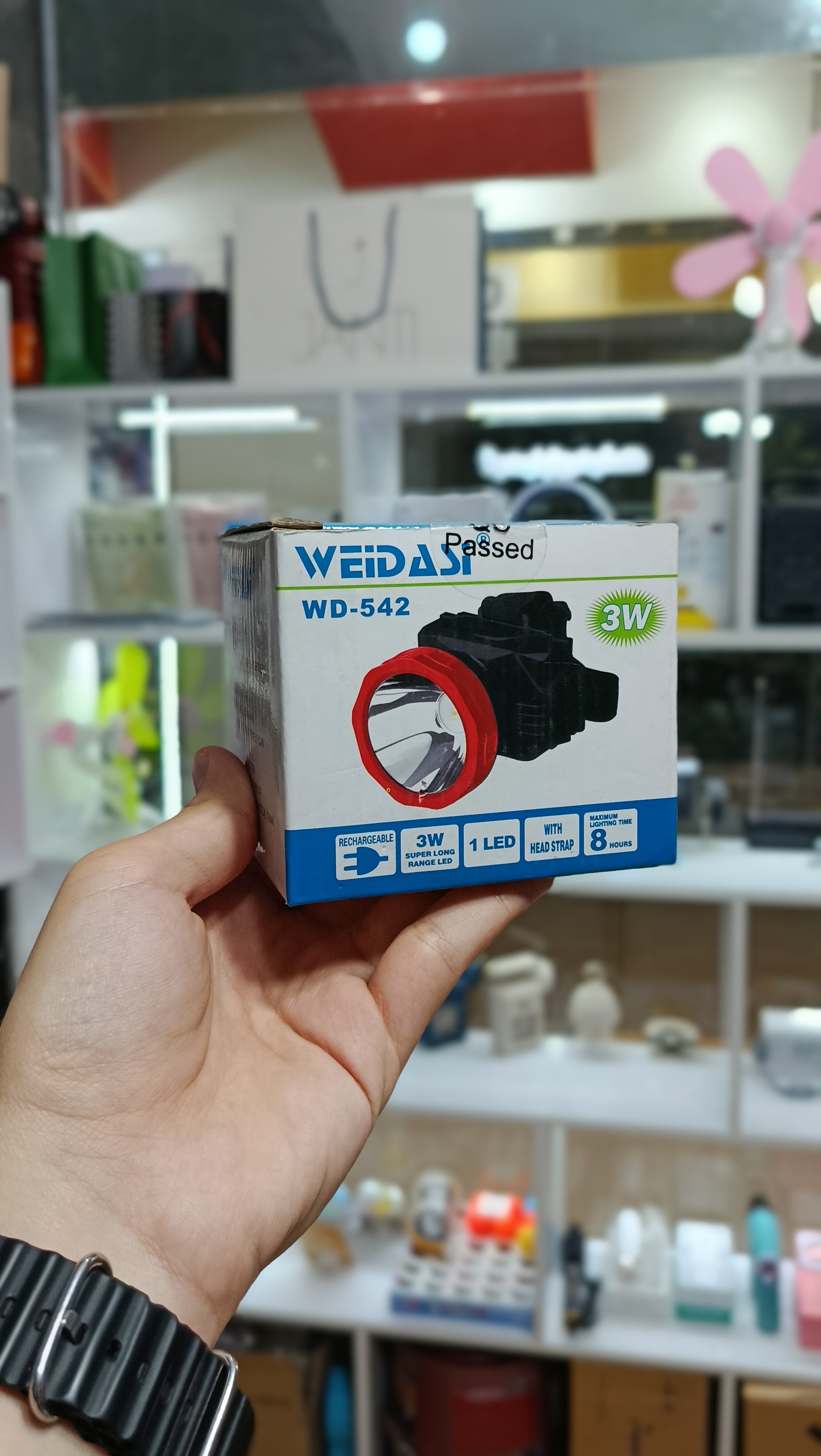 چراغ پیشانی ویداسی سایز بزرگ با باتری اسیدی wd-542